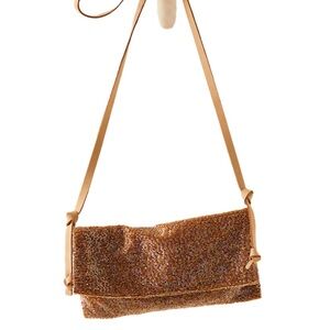 Free People Tan Beaded Crossbody Bag